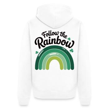 Suivez le t-shirt arc-en-ciel de la Saint-Patrick - Veste à capuche bio Premium Unisexe - blanc - Dos - Thijin (182cm)