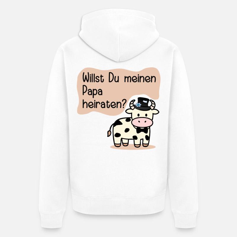 Épouser mon père - Demande en mariage - Veste à capuche bio Premium Unisexe - blanc