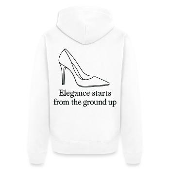 High Heel Line Art – Elegance Fashion Quote - Unisex Premium Bio Zip Hoodie - Weiß - Hinten - Thijin (182cm)