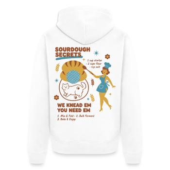 Sauerteig-Geheimnisse Brotbacker Sauerteigbäcker - Unisex Premium Bio Zip Hoodie - Weiß - Hinten - Thijin (182cm)