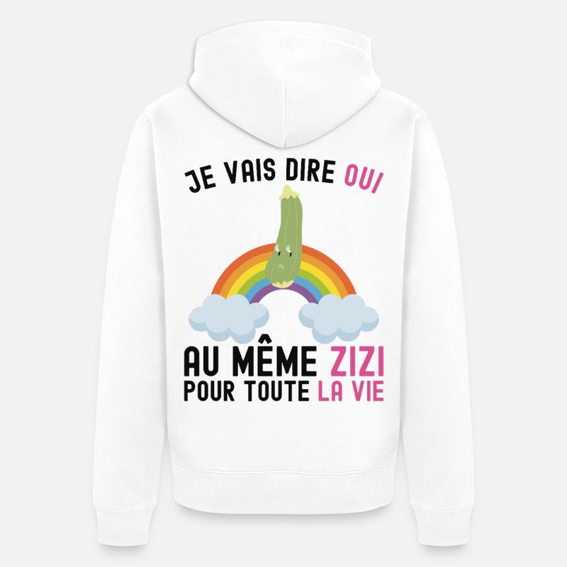 Future Mariée EVJF Le Même Zizi Pour Toute La Vie - Veste à capuche bio Premium Unisexe - blanc