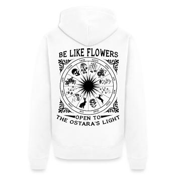 Sois comme les fleurs Joyeuse Pâques Ostara Lumière - Veste à capuche bio Premium Unisexe - blanc - Dos - Thijin (182cm)