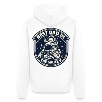 Papa Cadeau Astronaute Galaxy Meilleur Papa - Veste à capuche bio Premium Unisexe - blanc - Dos - Thijin (182cm)
