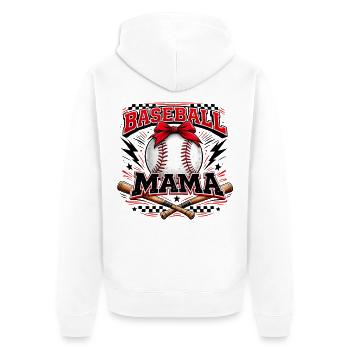 Baseball Mama Game Day Mom Shirt - Unisex Premium Organic Zip Hoodie - white - Back - Thijin (182cm)
