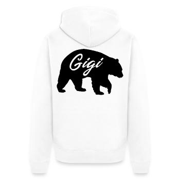 Cadeau de la chemise mignonne de grand-mère Gigi Bear - Veste à capuche bio Premium Unisexe - blanc - Dos - Thijin (182cm)