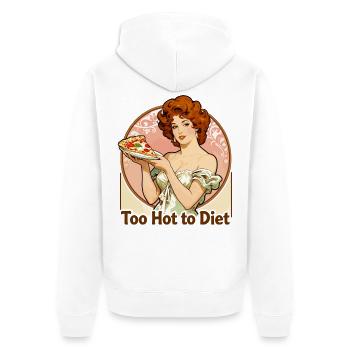 Pin-up Art nouveau : Femme élégante dégustant une pizza - Veste à capuche bio Premium Unisexe - blanc - Dos - Thijin (182cm)