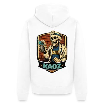 Skelett-Medic-Graffiti-Schild - Unisex Premium Bio Zip Hoodie - Weiß - Hinten - Thijin (182cm)