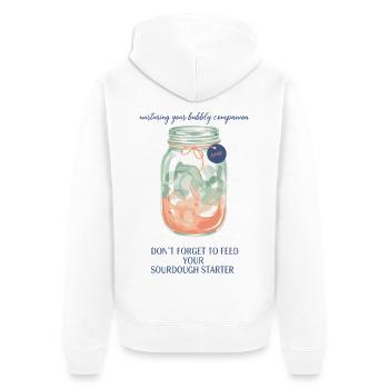 Levain : N’oubliez pas de nourrir votre levain - Veste à capuche bio Premium Unisexe - blanc - Dos - Thijin (182cm)