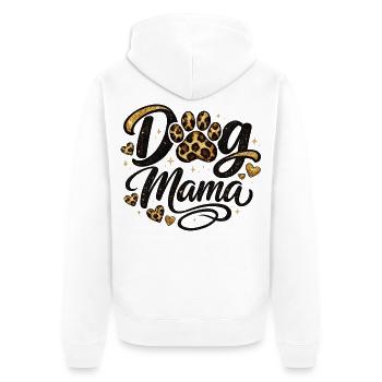 Dog Mama Golden Paw Mom Shirt - Unisex Premium Organic Zip Hoodie - white - Back - Thijin (182cm)