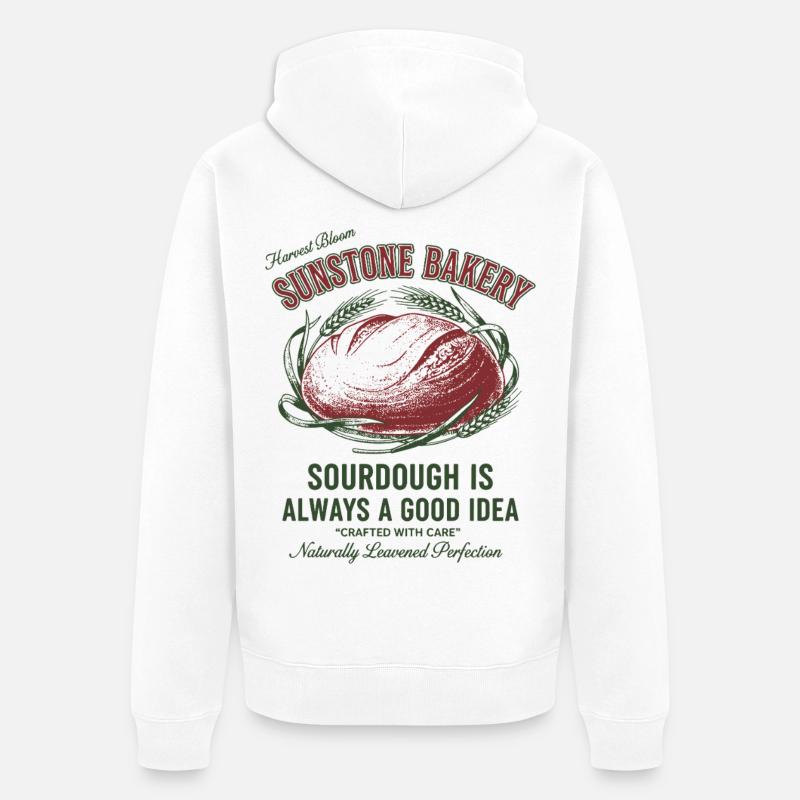 Sourdough Bread Baking Baker Sunstone Bakery - Unisex Premium Bio Zip Hoodie - Weiß