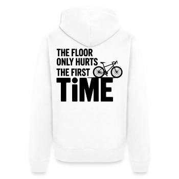 Un sol de cyclisme artistique ne fait que mal à la première fois professionnel - Veste à capuche bio Premium Unisexe - blanc - Dos - Thijin (182cm)