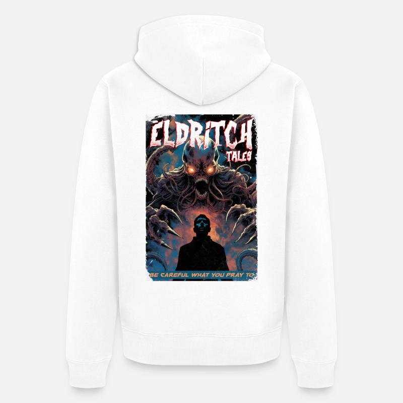 Eldritch Tales Tentacule Shadow Tee - Veste à capuche bio Premium Unisexe - blanc