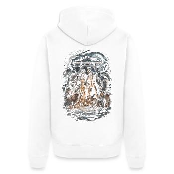 Humour gothique de cimetière - Veste à capuche bio Premium Unisexe - blanc - Dos - Thijin (182cm)