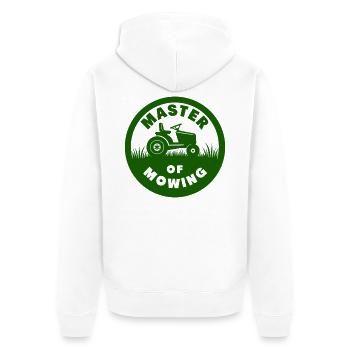 Master of Mowing Rasenmäher Traktor - Unisex Premium Bio Zip Hoodie - Weiß - Hinten - Thijin (182cm)