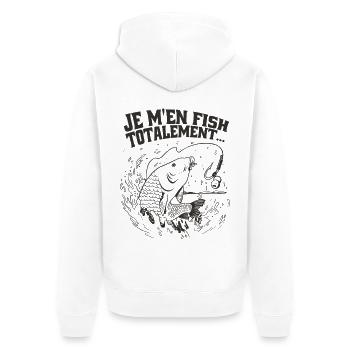 Je M’en Fish Totalement Humour Pêcheur - Veste à capuche bio Premium Unisexe - blanc - Dos - Thijin (182cm)