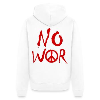 PAS DE GUERRE – Déclaration pour la paix contre la guerre - Veste à capuche bio Premium Unisexe - blanc - Dos - Thijin (182cm)