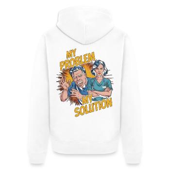 Hand Therapist My Problem My Pictogram Mom Dad - Unisex Premium Organic Zip Hoodie - white - Back - Thijin (182cm)
