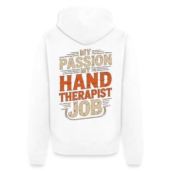 Hand Therapist My Passion My Physical Therapist - Unisex Premium Bio Zip Hoodie - Weiß - Hinten - Thijin (182cm)