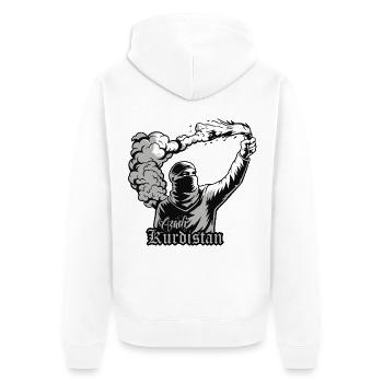 Kurdistan Azadi - Veste à capuche bio Premium Unisexe - blanc - Dos - Thijin (182cm)