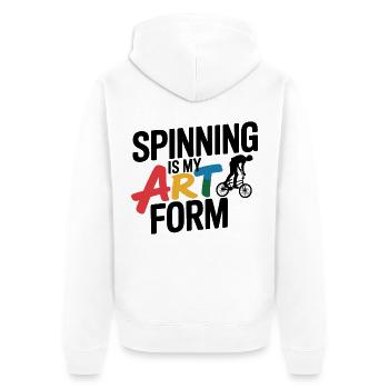 Art artistique du cyclisme - Veste à capuche bio Premium Unisexe - blanc - Dos - Thijin (182cm)