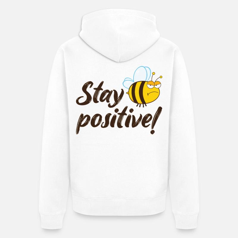 Stay Positive Grumpy Bee Humoroutfit - Ekologisk premiumluvjack unisex - vit