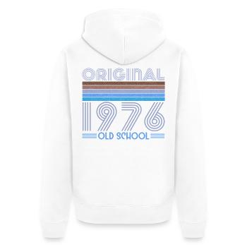 50e anniversaire original de l’old school de 1976 - Veste à capuche bio Premium Unisexe - blanc - Dos - Thijin (182cm)