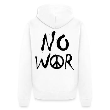 PAS DE GUERRE – Déclaration pour la paix contre la guerre - Veste à capuche bio Premium Unisexe - blanc - Dos - Thijin (182cm)