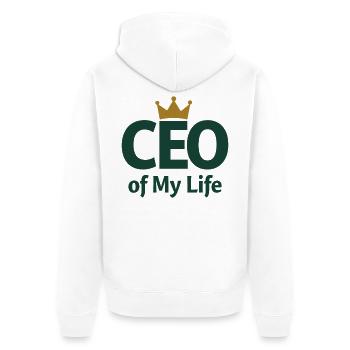 Déclaration du PDG de My Life Krone - Veste à capuche bio Premium Unisexe - blanc - Dos - Thijin (182cm)