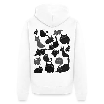 Montage du chat de minuit - Veste à capuche bio Premium Unisexe - blanc - Dos - Thijin (182cm)