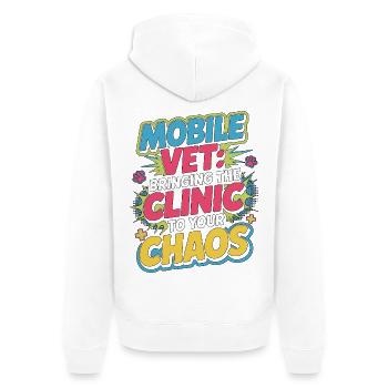 Vétérinaire mobile qui apporte la clinique chez un vétérinaire - Veste à capuche bio Premium Unisexe - blanc - Dos - Thijin (182cm)