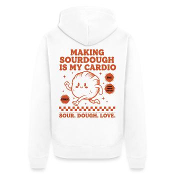 Sourdough Bread Baking Making Sourdough - Unisex Premium Organic Zip Hoodie - white - Back - Thijin (182cm)