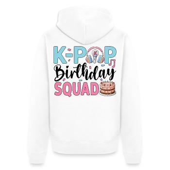 K-Pop Birthday Squad - Unisex Premium Bio Zip Hoodie - Weiß - Hinten - Thijin (182cm)
