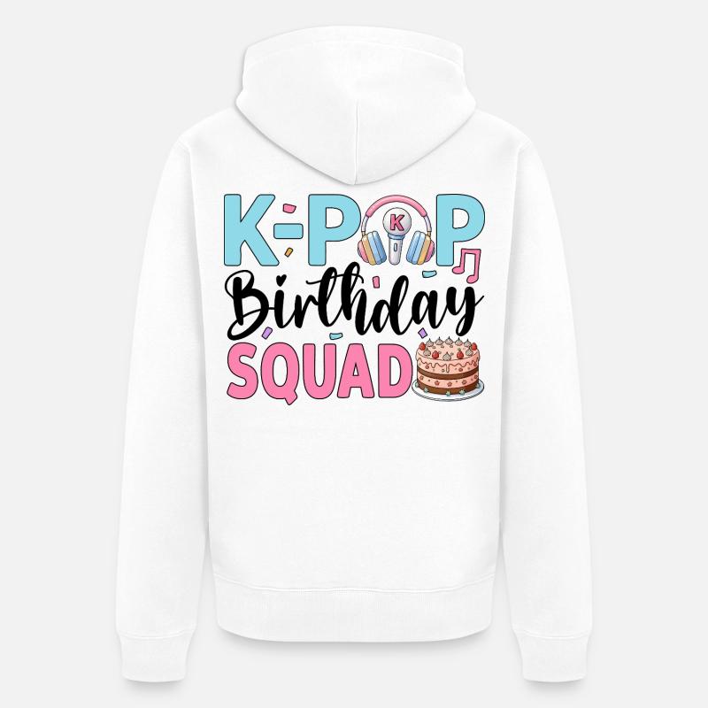 Équipe d’anniversaire K-Pop - Veste à capuche bio Premium Unisexe - blanc
