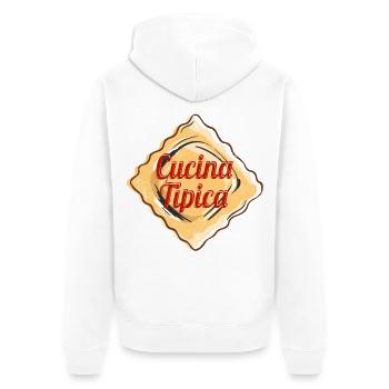 Cucina Tipica für Italien Ravioli Pasta Food Lover - Unisex Premium Bio Zip Hoodie - Weiß - Hinten - Thijin (182cm)