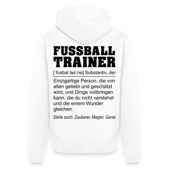 Lustige Definition Fußballtrainer Geschenk - Unisex Premium Bio Zip Hoodie - Weiß - Hinten - Thijin (182cm)