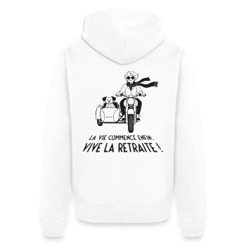 La Vie Commence Enfin - Veste à capuche bio Premium Unisexe - blanc - Dos - Thijin (182cm)