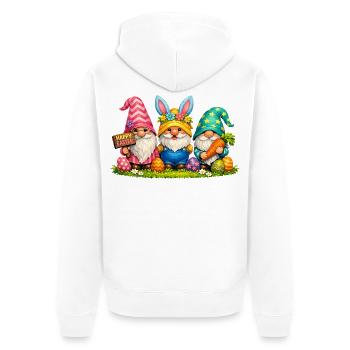 Easter Funny Gnomes Gnomes Easter Outfit - Unisex Premium Organic Zip Hoodie - white - Back - Thijin (182cm)