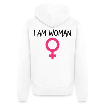 I Am Woman Feminism Power Woman - Unisex Premium Organic Zip Hoodie - white - Back - Thijin (182cm)