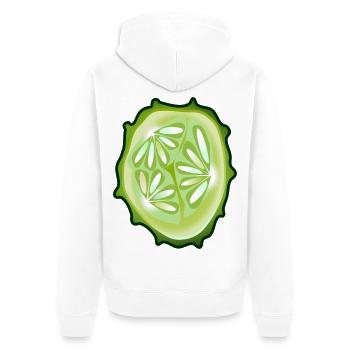 Cucumber - Unisex Premium Organic Zip Hoodie - white - Back - Thijin (182cm)