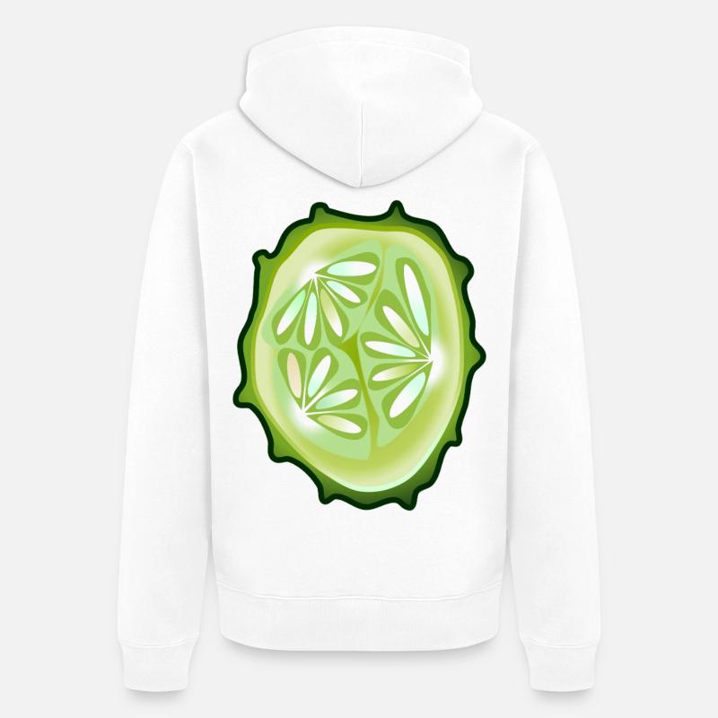 concombre - Veste à capuche bio Premium Unisexe - blanc