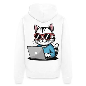 Cats_laptop - Veste à capuche bio Premium Unisexe - blanc - Dos - Thijin (182cm)