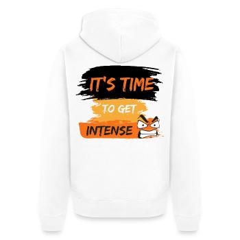 It's time to get intense t-shirt design. - Unisex Premium Organic Zip Hoodie - white - Back - Thijin (182cm)