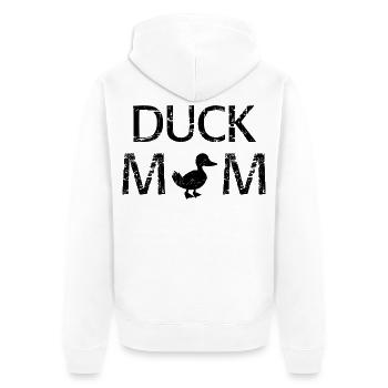 Duck Mom süßes lustiges Hemd - Unisex Premium Bio Zip Hoodie - Weiß - Hinten - Thijin (182cm)