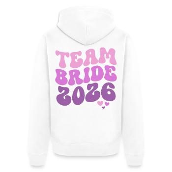 Team Bride 2026 - Unisex Premium Organic Zip Hoodie - white - Back - Thijin (182cm)