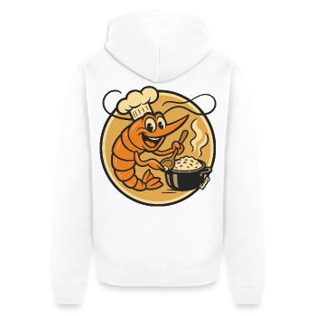 Lobster Chef Cartoon Pot - Unisex Premium Organic Zip Hoodie - white - Back - Thijin (182cm)