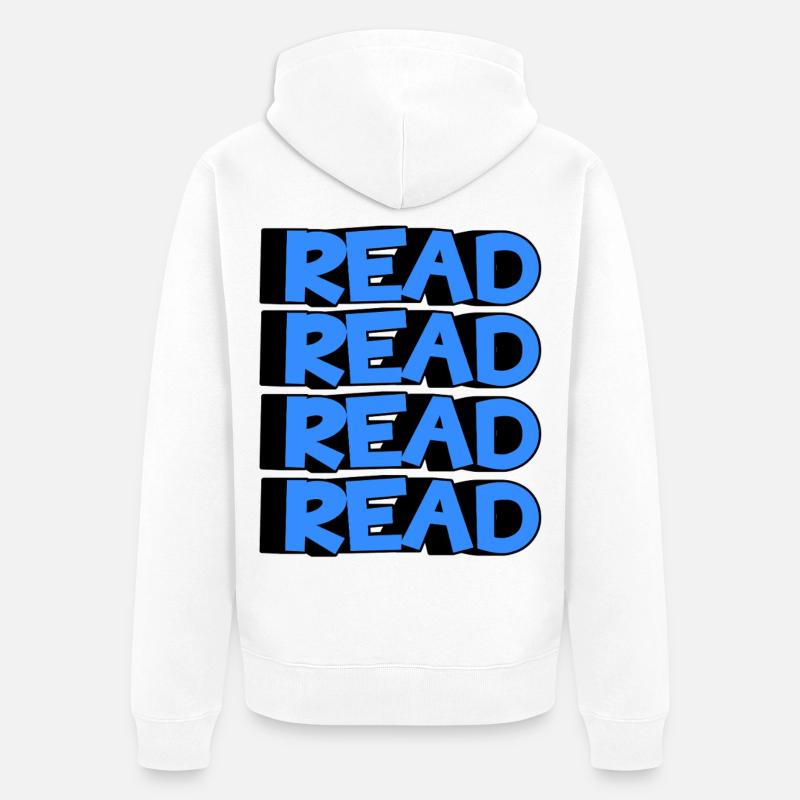 Lire Design - Design 3D Moderne - Veste à capuche bio Premium Unisexe - blanc