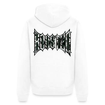 Lettrage surélevé pour les fans de voitures turbo JDM - Veste à capuche bio Premium Unisexe - blanc - Dos - Thijin (182cm)
