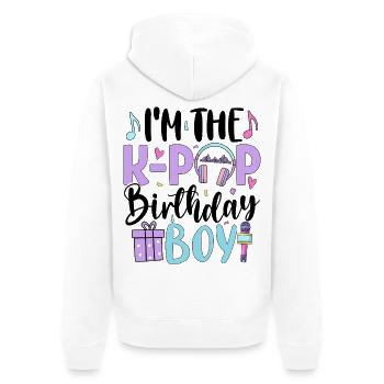 I'm The K Pop Birthday Boy - Unisex Premium Organic Zip Hoodie - white - Back - Thijin (182cm)