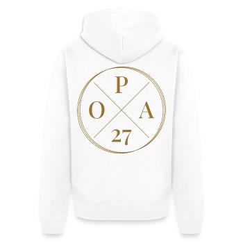 Grand-père 27 ans - Veste à capuche bio Premium Unisexe - blanc - Dos - Thijin (182cm)