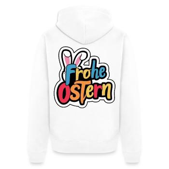 Frohe Ostern Hase - Unisex Premium Bio Zip Hoodie - Weiß - Hinten - Thijin (182cm)